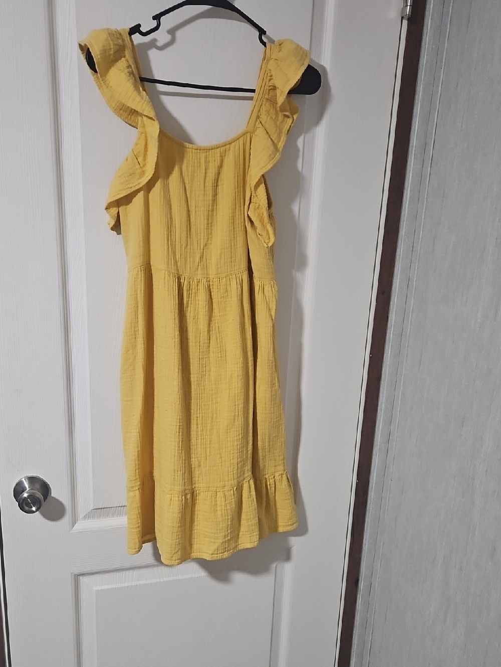 Yellow Ruffle-Shoulder Sundress